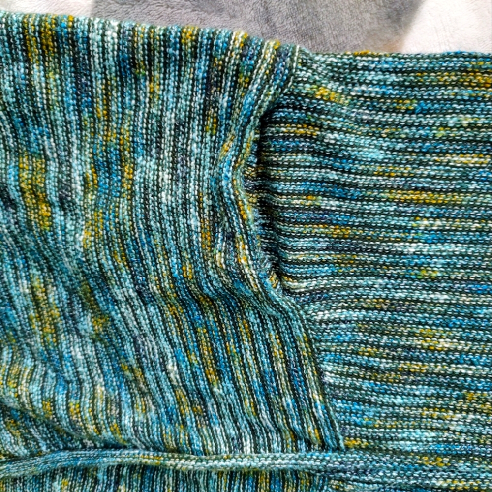 Long cardigan. Marled turquoise, geen and more. New. Size small. - Picture 6 of 11